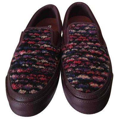 Pre-owned Missoni Cloth Trainers In Burgundy