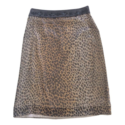 Pre-owned Dolce & Gabbana Silk Mid-length Skirt In Brown
