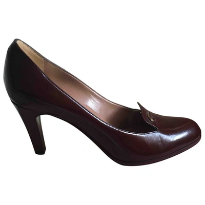 Pre-owned Emporio Armani Leather Heels In Burgundy