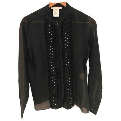 Pre-owned Chloé Silk Shirt In Black