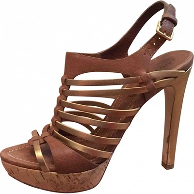 Pre-owned Miu Miu Leather Heels In Brown