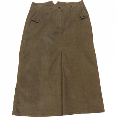 Pre-owned Marella Velvet Mid-length Skirt In Beige
