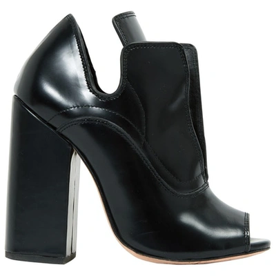 Pre-owned Ellery Leather Open Toe Boots In Black