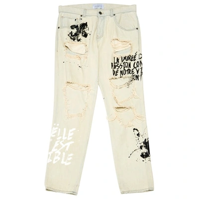Pre-owned Gaelle Paris Straight Jeans In Ecru