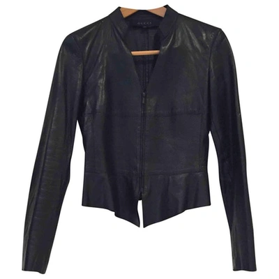 Pre-owned Gucci Leather Jacket In Black