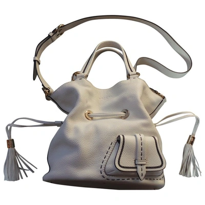 Pre-owned Lancel 1er Flirt Leather Handbag In White