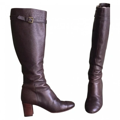 Pre-owned L'autre Chose Leather Boots In Brown