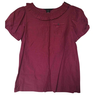 Pre-owned Marc By Marc Jacobs Burgundy Cotton Top
