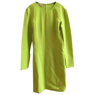 Pre-owned Michael Kors Wool Mini Dress In Green