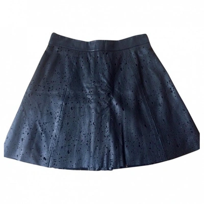Pre-owned Allsaints Leather Mini Skirt In Black