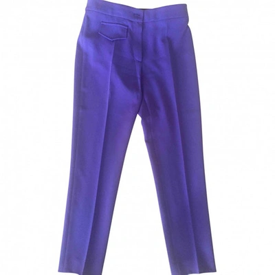 Pre-owned Moschino Slim Pants In Purple