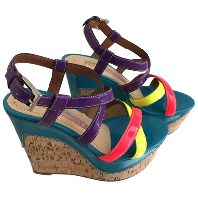 Pre-owned Gianmarco Lorenzi Patent Leather Sandals In Multicolour