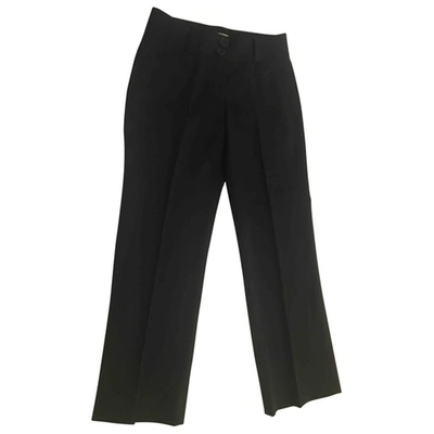 Pre-owned Burberry Wool Straight Pants In Black