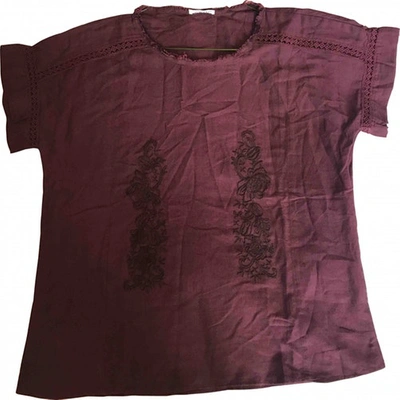 Pre-owned Masscob Burgundy Cotton Top