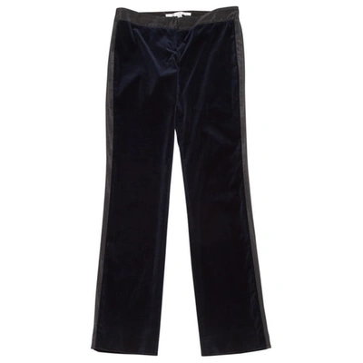 Pre-owned Diane Von Furstenberg Wool Straight Pants In Black
