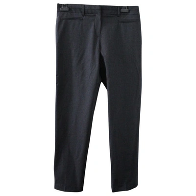 Pre-owned Gerard Darel Wool Straight Pants In Grey