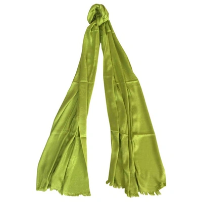 Pre-owned Dior Silk Stole In Green