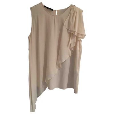 Pre-owned Elisabetta Franchi Silk Blouse In Beige