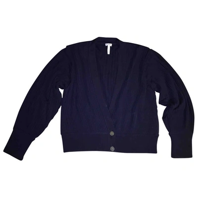 Pre-owned Loewe Wool Cardigan In Blue