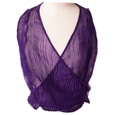 Pre-owned Kiton Purple Synthetic Top