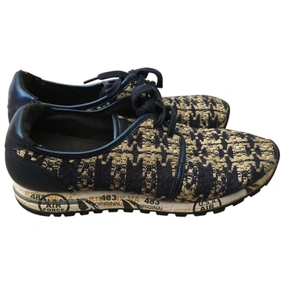 Pre-owned Premiata Cloth Trainers In Navy