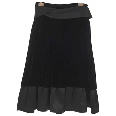 Pre-owned John Galliano Velvet Mid-length Skirt In Black