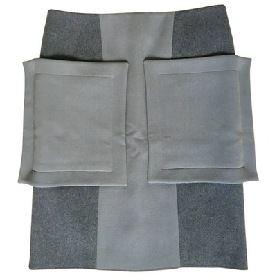 Pre-owned Aquascutum Wool Mid-length Skirt In Grey