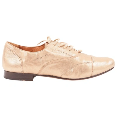 Pre-owned Lanvin Leather Flats In Gold