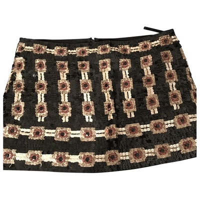 Pre-owned Patrizia Pepe Mini Skirt In Black