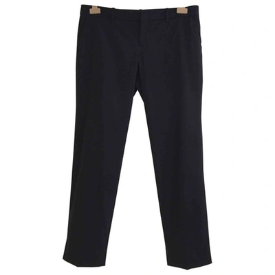 Pre-owned Gucci Wool Trousers In Navy