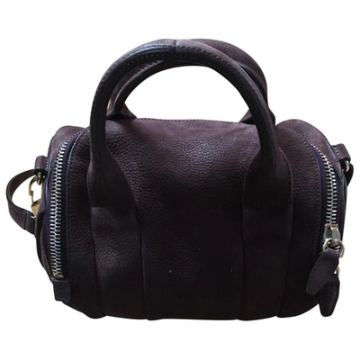 Pre-owned Alexander Wang Rockie Leather Crossbody Bag In Burgundy
