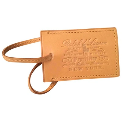 Pre-owned Ralph Lauren Leather Bag Charm In Camel
