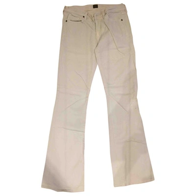 Pre-owned Citizens Of Humanity Straight Jeans In Beige