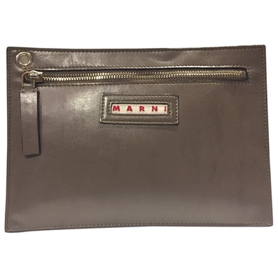 Pre-owned Marni Leather Clutch In Beige