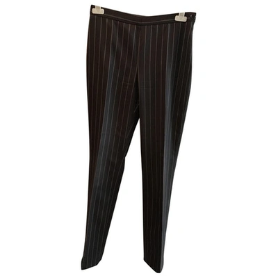 Pre-owned Moschino Wool Straight Pants In Brown