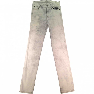 Pre-owned 7 For All Mankind Slim Jeans In Grey