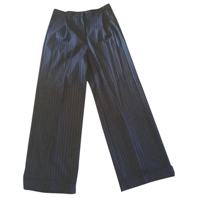Pre-owned Au Jour Le Jour Blue Wool Trousers