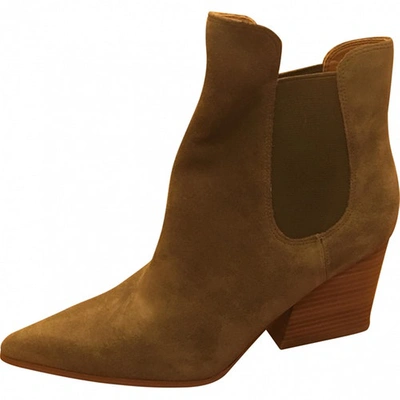 Pre-owned Kendall + Kylie Khaki Suede Ankle Boots