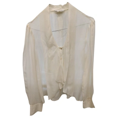 Pre-owned Lk Bennett Silk Blouse In White