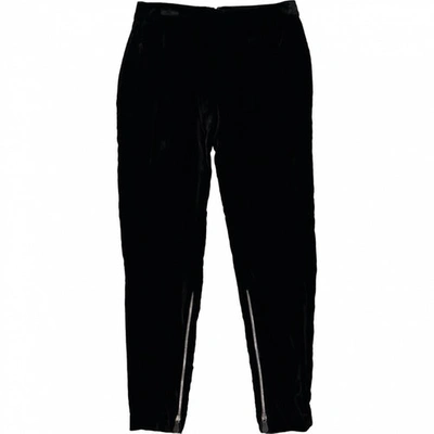 Pre-owned Alexander Mcqueen Velvet Trousers In Black