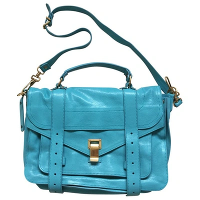Pre-owned Proenza Schouler Ps1 Leather Handbag In Turquoise