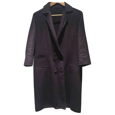 Pre-owned Agnona Cashmere Coat In Navy