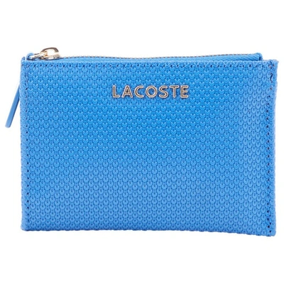 Pre-owned Lacoste Leather Card Wallet In Blue