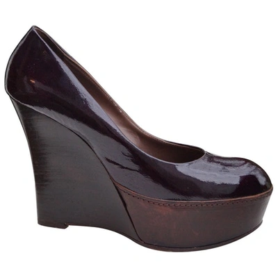 Pre-owned Marni Patent Leather Heels In Burgundy