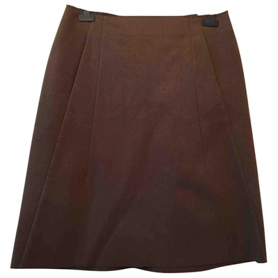 Pre-owned Marni Wool Mid-length Skirt In Khaki