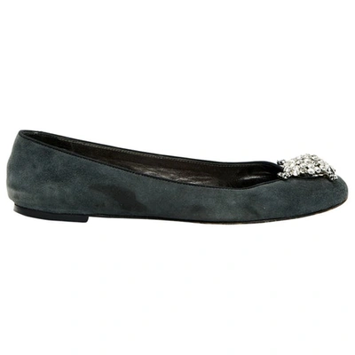 Pre-owned Giuseppe Zanotti Ballet Flats In Anthracite