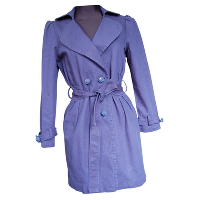 Pre-owned Manoush Blue Cotton Trench Coat
