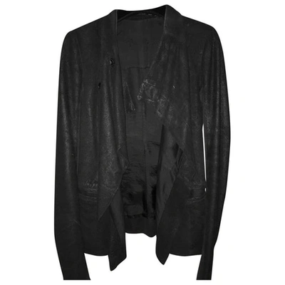 Pre-owned Rick Owens Leather Biker Jacket In Black