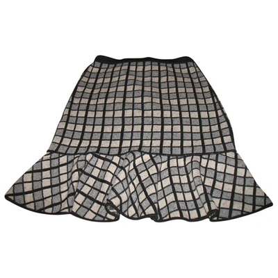 Pre-owned Kenzo Wool Mid-length Skirt In Grey