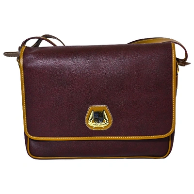 Pre-owned Lancel Leather Crossbody Bag In Burgundy